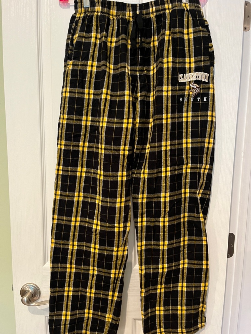 Black and Yellow Plaid Flannel Lounge Pants Unisex
